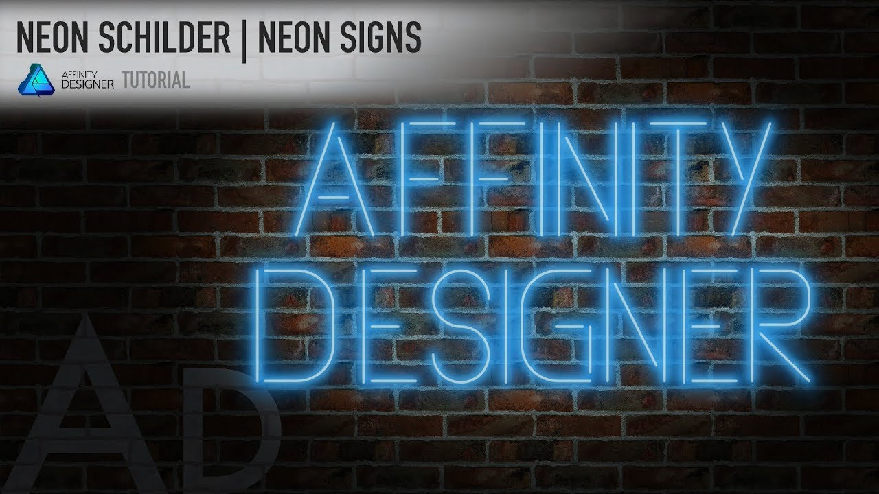 #20 Affinity Designer - Neon Reklameschilder [DEUTSCH - ENGLISH SUBTITLES]