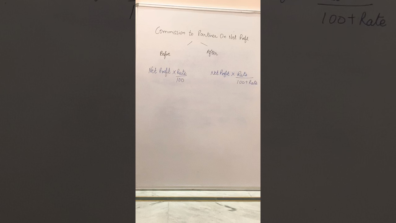 Commission to Partner | Before vs After Net Profit | Partnership Accounts