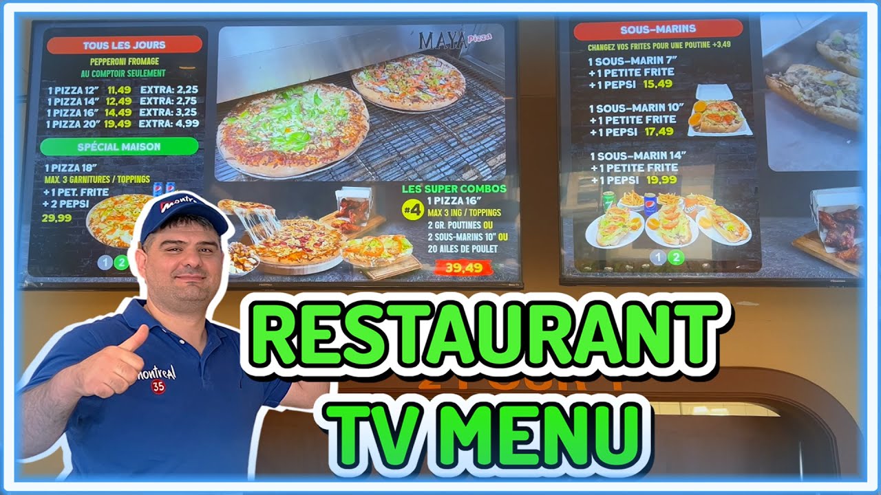 I will design TV menu screens for restaurants