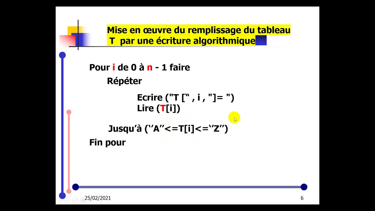 algorithme - Tableau à 1D-  scientifiques