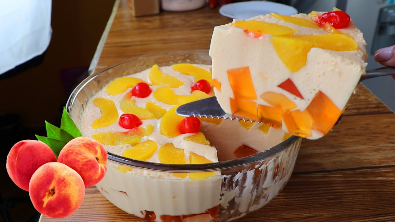 POSTRE DE DURAZNO sin horno y muy fácil