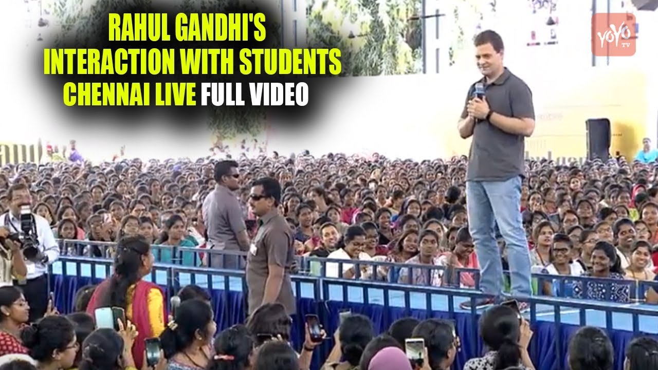 Rahul Gandhi's Interaction With Students In Chennai Live Full Video || Students Question And Answer