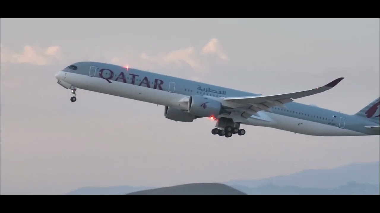 QATAR 🇶🇦 Airbus A350-1000 Takeoff From LAX to Doha