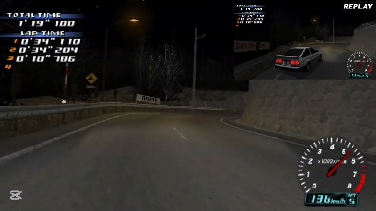 【TAS】頭文字D STREET STAGE 八方ヶ原 往路 晴れ AE85 2'22