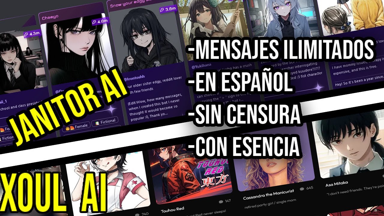 🤖🔥 2 NUEVAS ALTERNATIVAS SIN CENSURA A CHARACTER AI: CON MENSAJES ILIMITADOS (XOUL Y JANITOR AI)