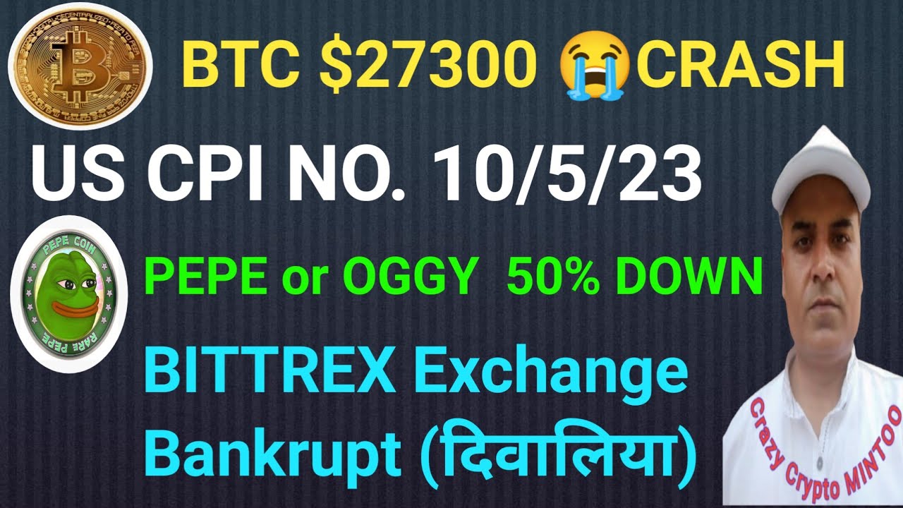 BTC Crash || US CPI DATA || BITTREX EXCHANGE दिवालिया || Crazy Crypto MINTOO || PEPE, OGGY