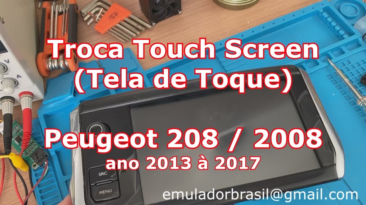 Troca de Touch Screen (Tela de Toque) do Peugeot 208 e 2008 - ano 2013 à 2017 - Desmontagem Venda