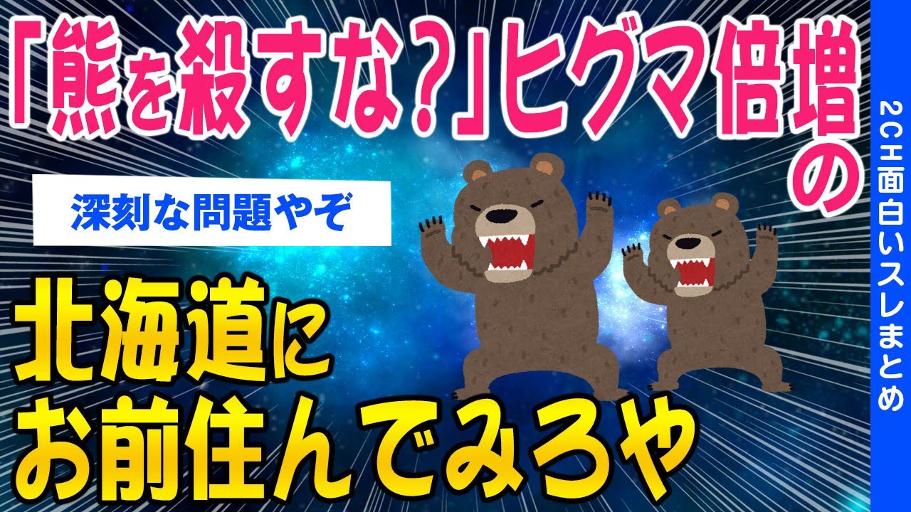 【2ch時事スレ】「熊を殺すな」➡ヒグマ2.6倍に北海道で被害多発しヤバい状況に…【ゆっくり解説】