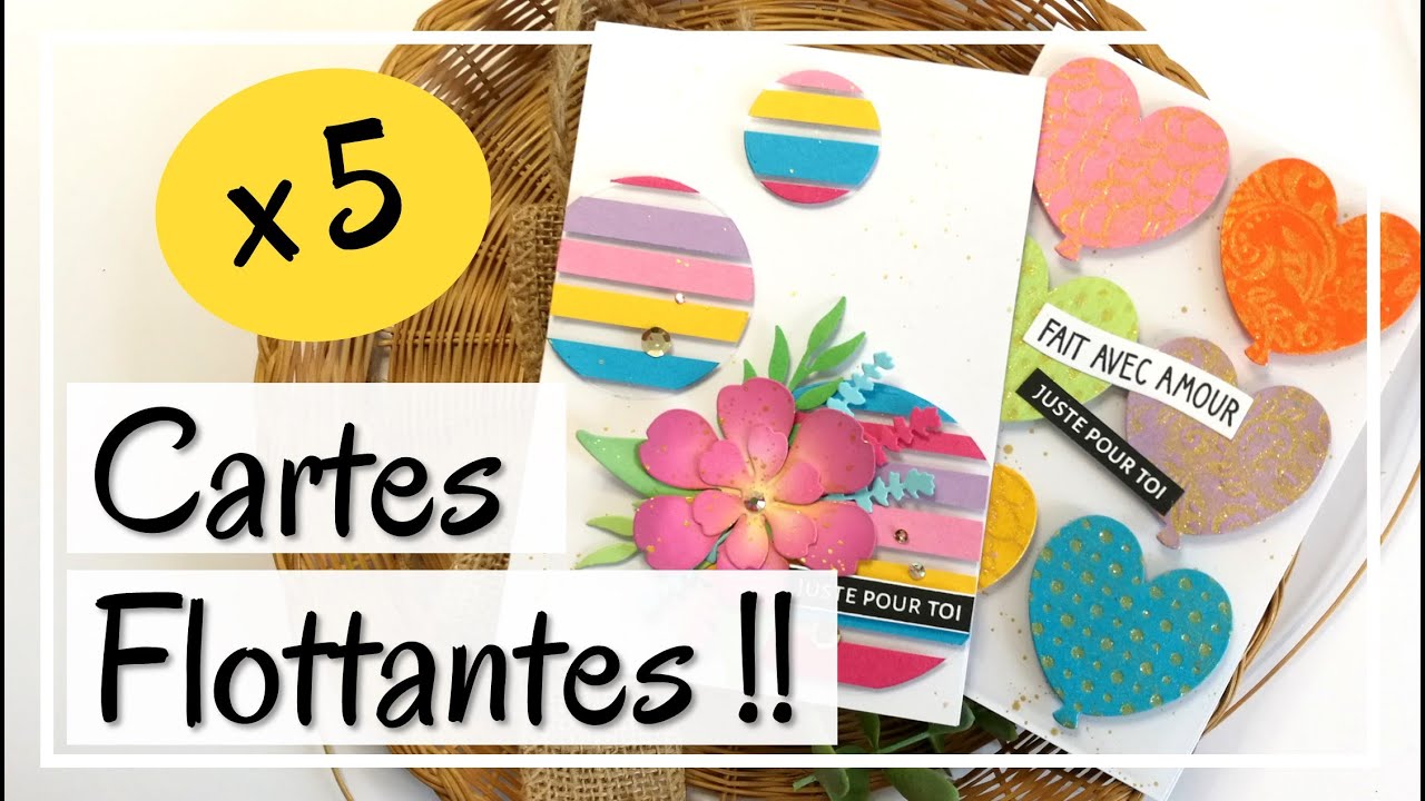 UTILISEZ VOS CHUTES pour faire des CARTES QUI FLOTTENT !! Tuto Carterie DIY Scrapbooking