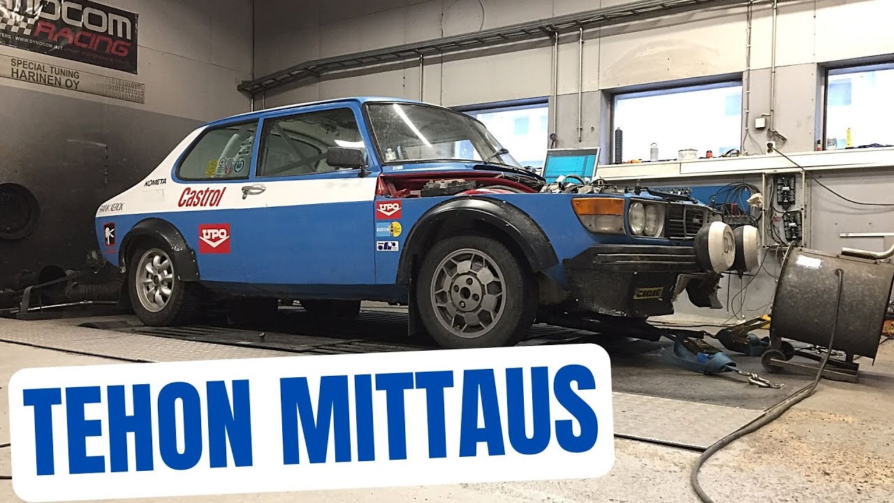 Moottorin säätö ja tehonmittaus dynossa | Saab 99 EMS historic ralliauto |