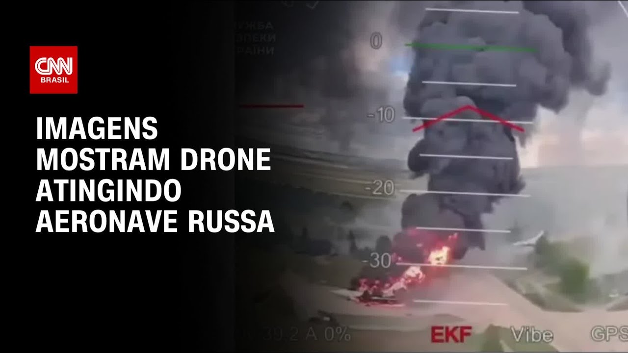 Vídeo mostra ataque da Ucrânia a base aérea russa | CNN BRASIL