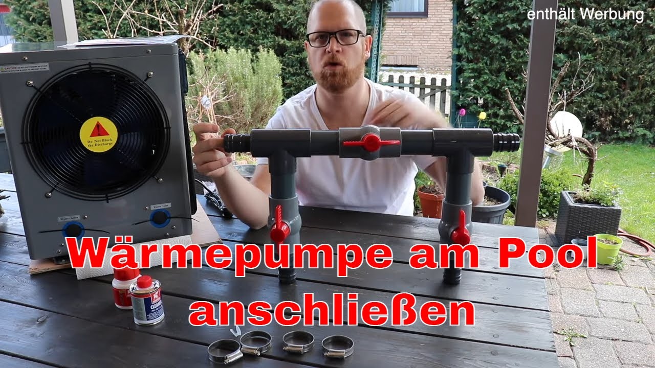 Wärmepumpe am Pool anschließen (Poolhammer Proline Mini, 12m3, Poolheizung, Holzpool, Hammerkauf)