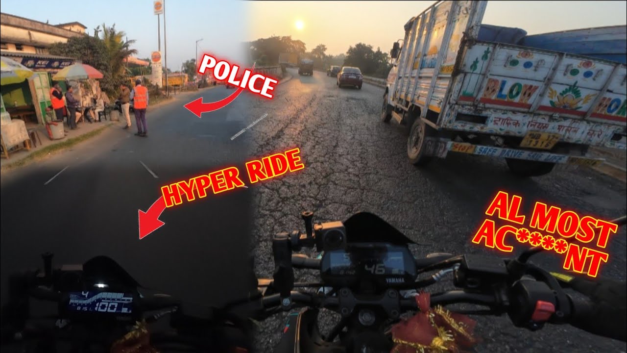 Unexpected Police Stop 😬| Full Ride Vlog 🏍🚀 HYPER MOTOVLOG 