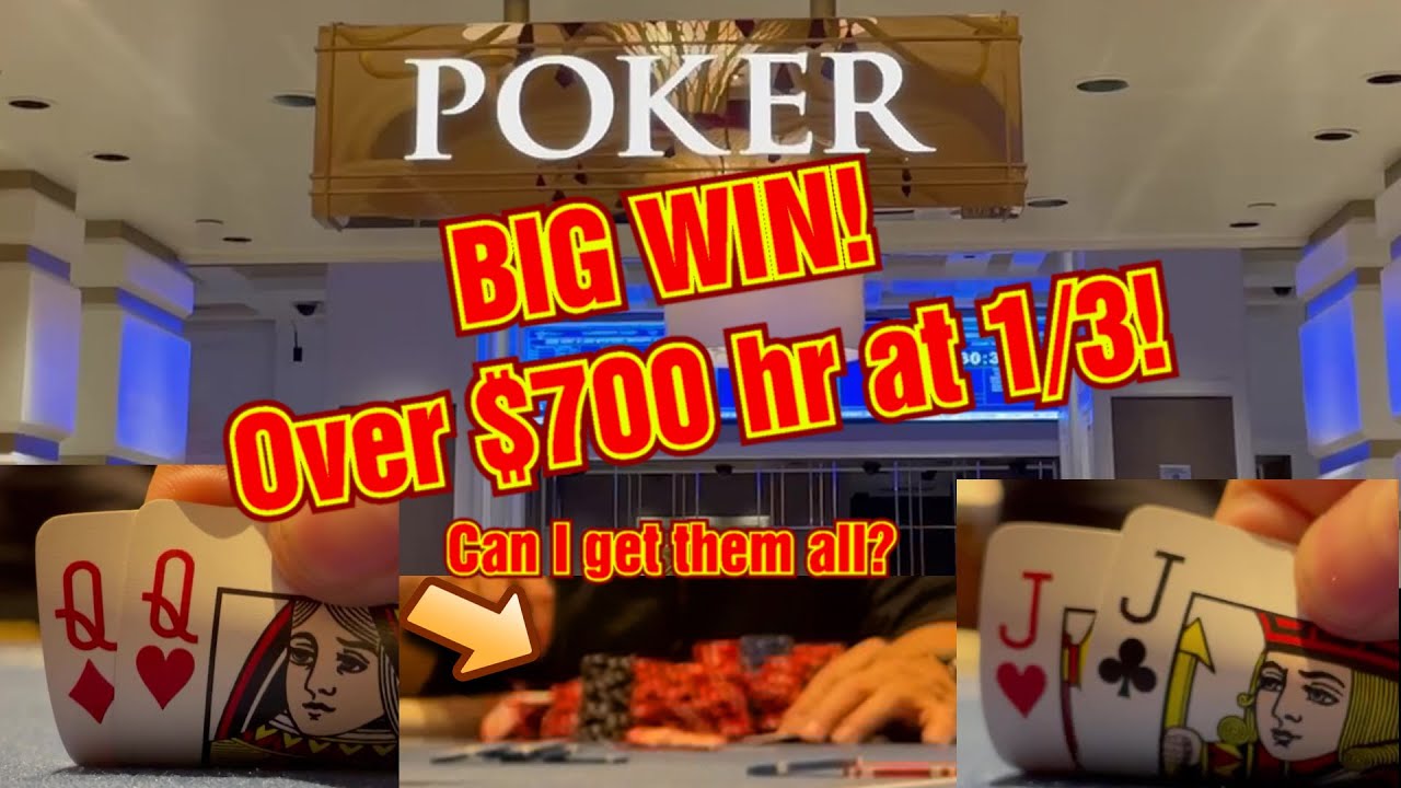 WYNN BIG! My biggest win at 1/3, over $700 an hour session! Poker Vlog 23