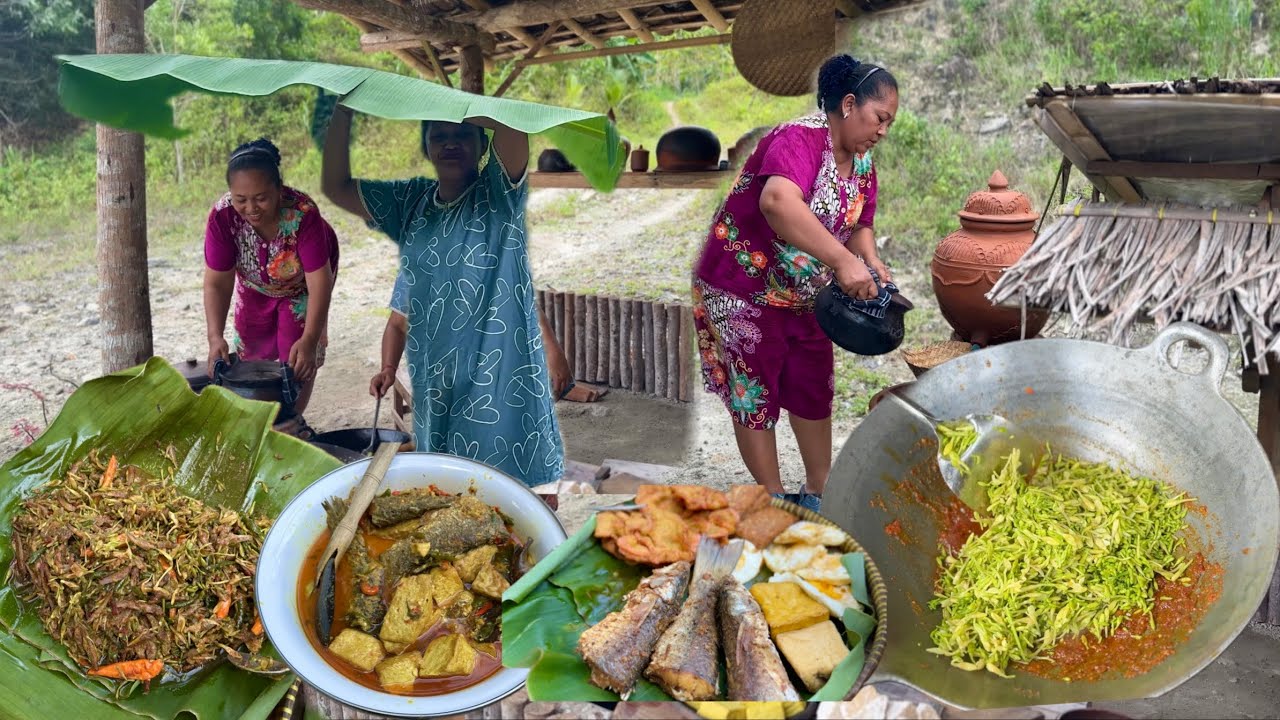 MASAK KEMBANG KATES KARO IWAK BELANAK || MASAK DI DAPUR ALAS