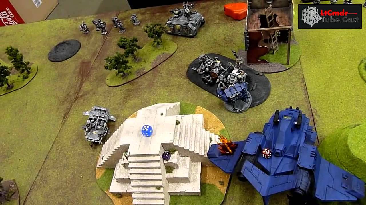 40k Battle Report: Blood Angels vs. Space Wolves (english subtitles)