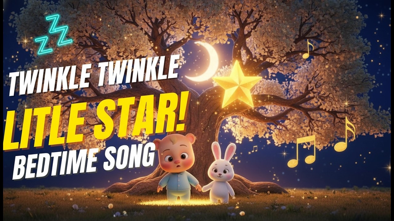 Twinkle Twinkle Little Star 🌙✨ | 7.5 Minutes Bedtime Lullaby for Babies | Chiku & Bunny Sleep Song