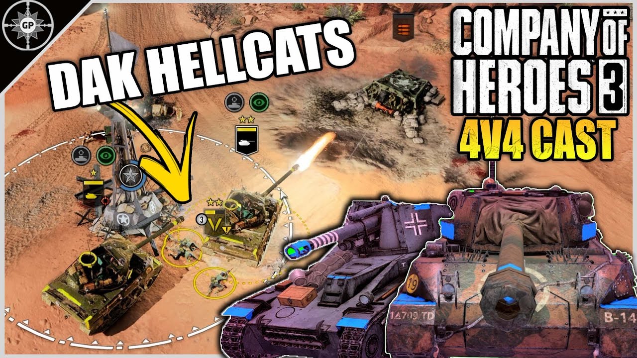 Tank Killer Wespe and More Axis Hellcats! | 4v4 Steppes | CoH3 Cast 2.0 #76