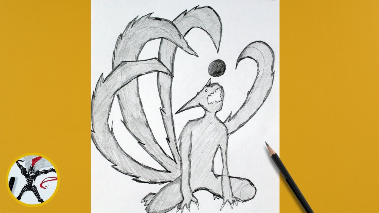How to Draw Naruto Step by Step Kyubi Mode 4 Tails – Anime Drawing Tutorial