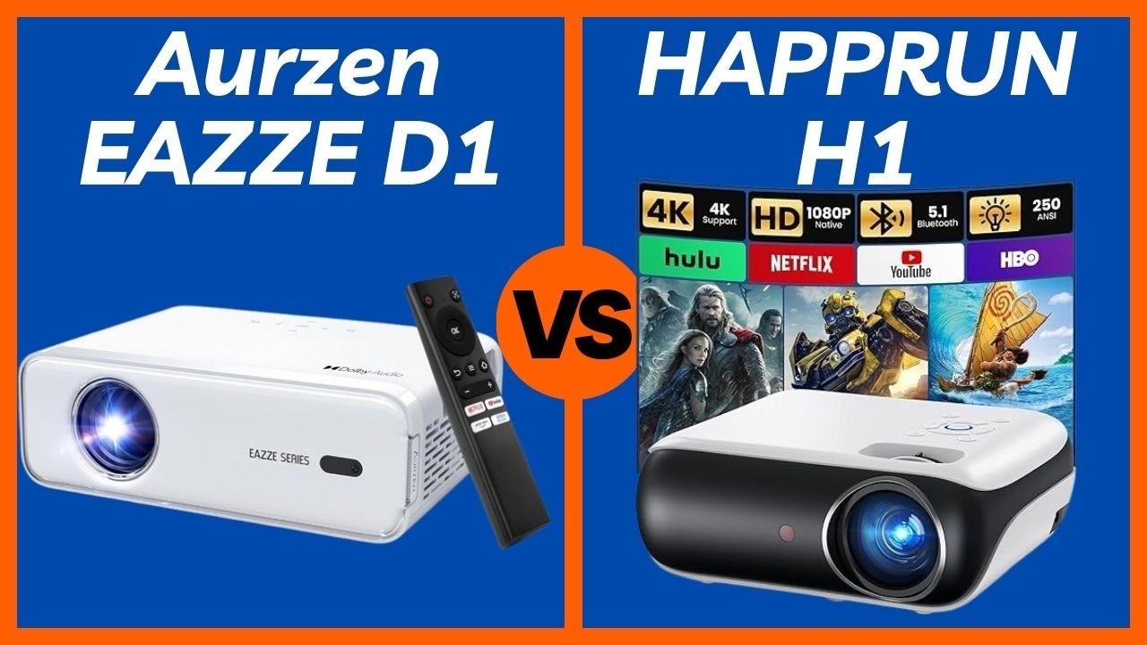 Aurzen EAZZE D1 vs  HAPPRUN H1 — Which  Projector Is Actually Worth Buying?