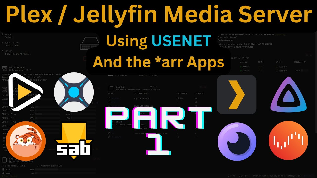 Plex / Jellyfin MediaServers Using USENET and the *arrs apps. On Unraid