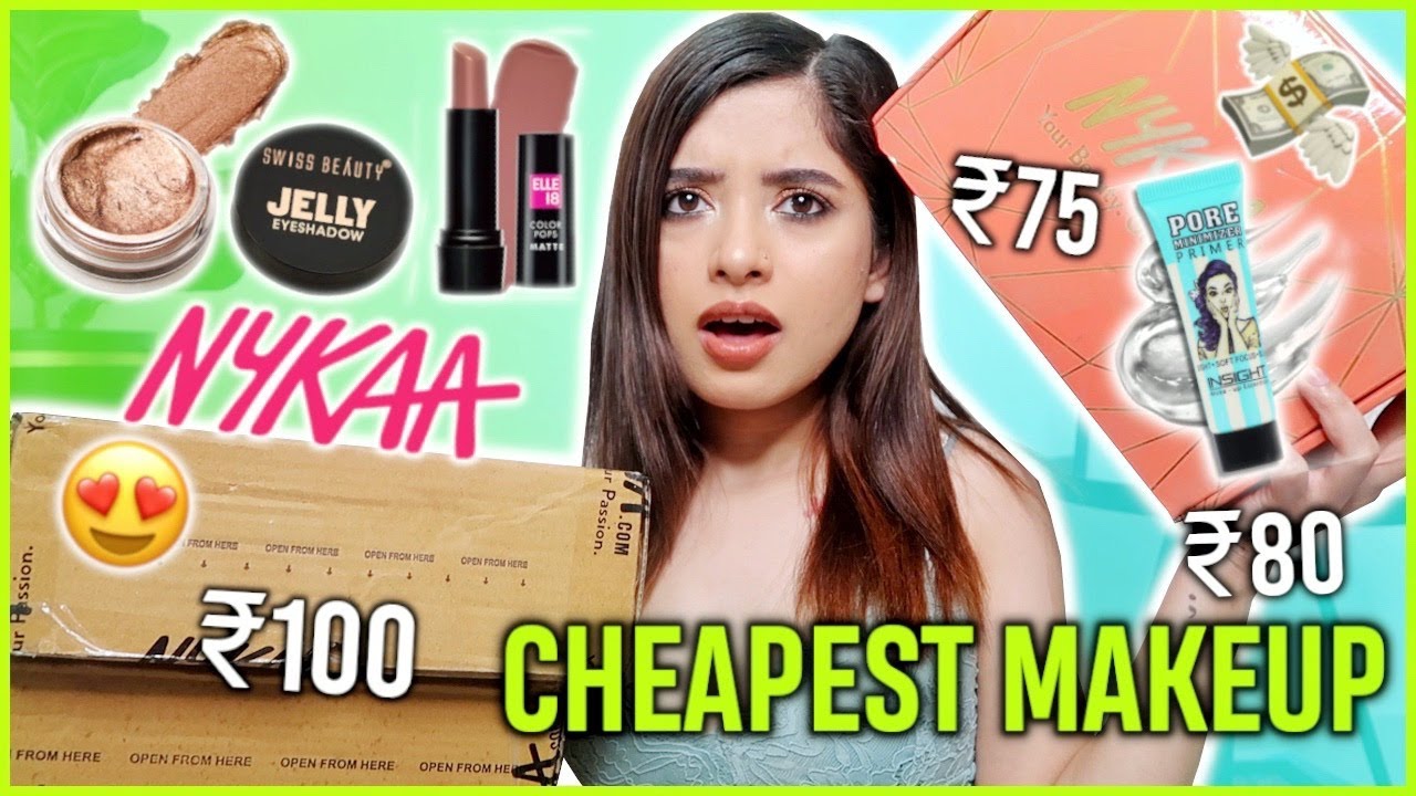 Trying the *Cheapest* Makeup From NYKAA | EVERYTHING UNDER ₹250 | Anindita Chakravarty