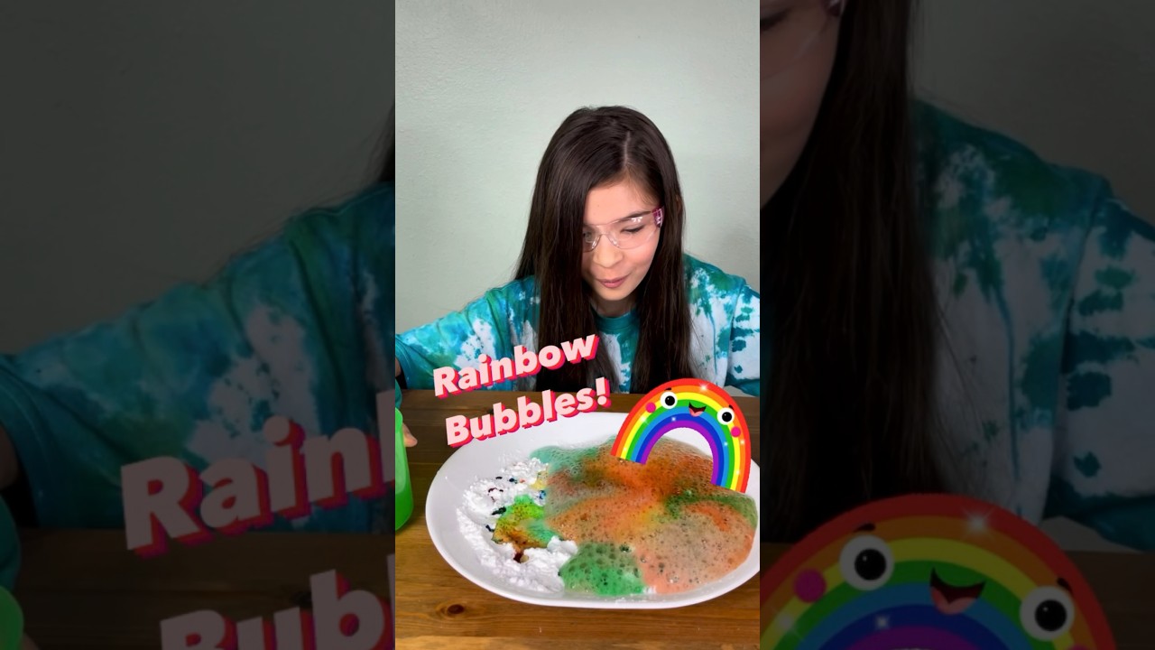 Rainbow Bubbles!! #science #experiment #rainbow