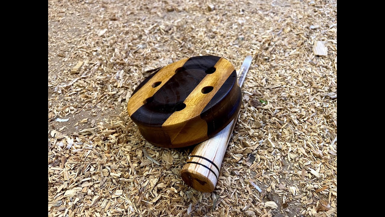 Wood turning a Turkey call from Walnut and Brazilian Ash