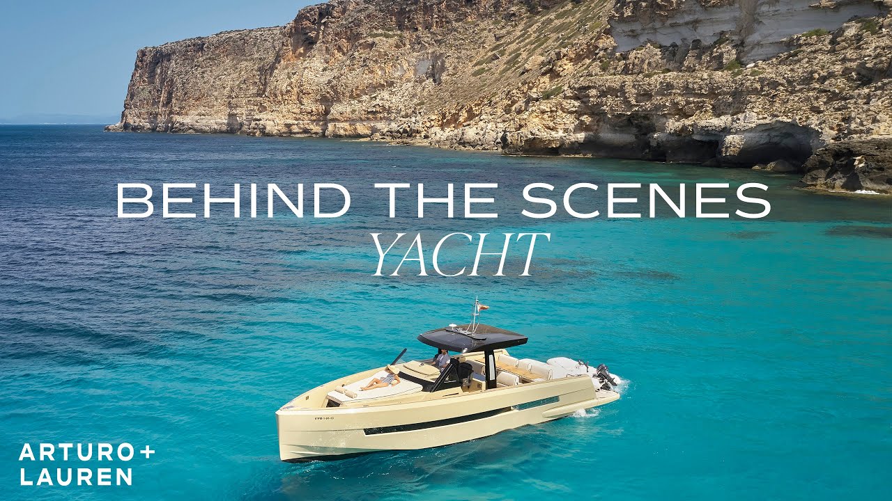 Fotografiando un barco de lujo en Mallorca para Cap Rocat Hotel