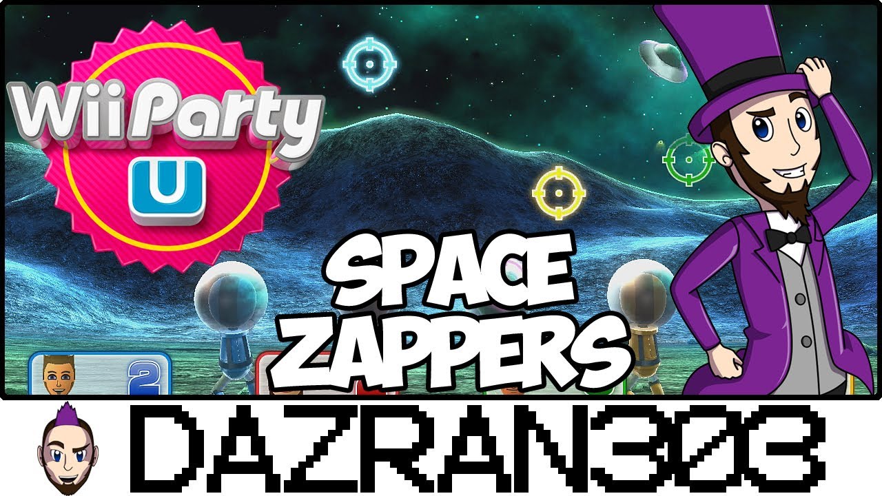 Wii PARTY U | Space Zappers Minigame | Gameplay/Commentary Dazran303