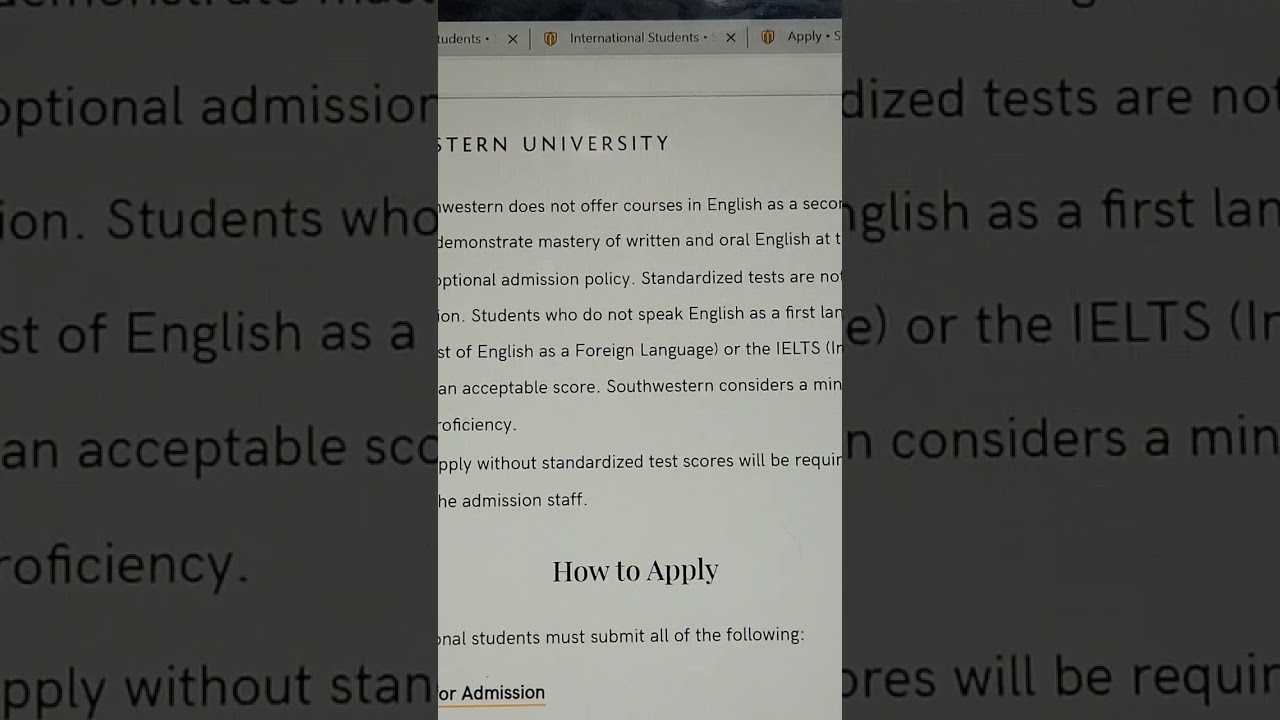 Southwestern university application process.