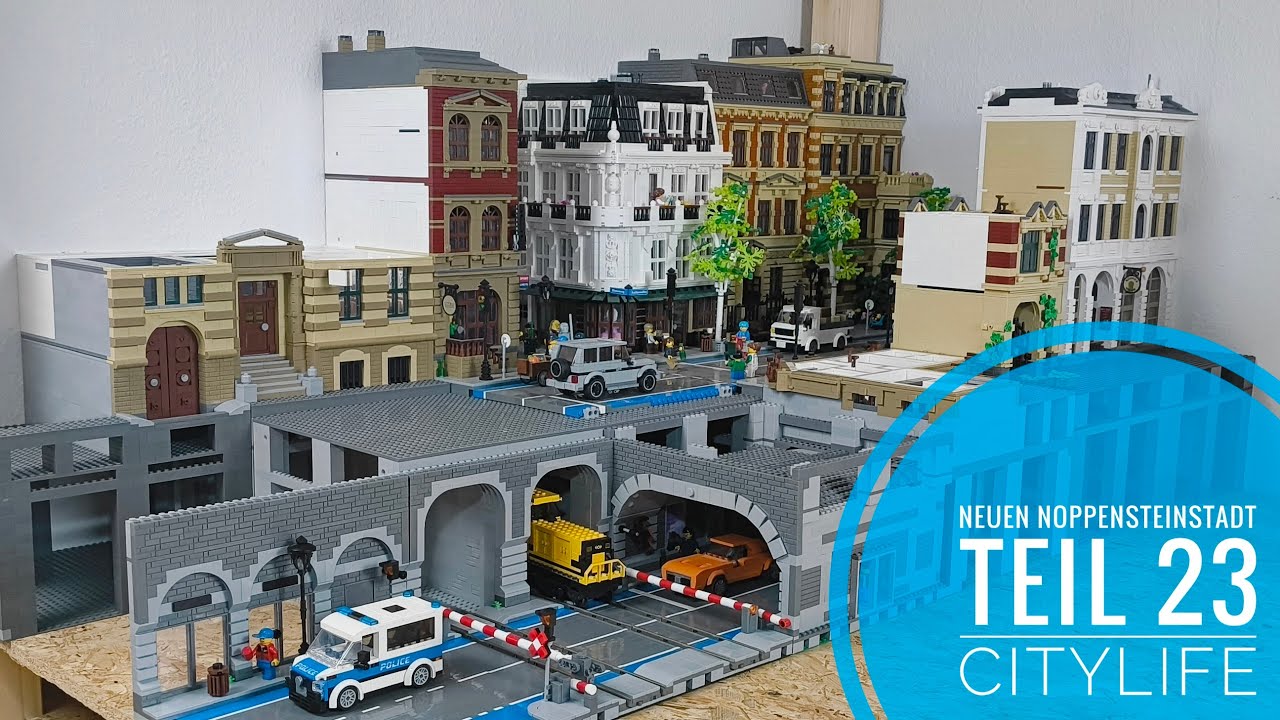 Neue Noppensteinstadt - Teil 23 Citylife - Bahnübergang // BlueBrixx Lego