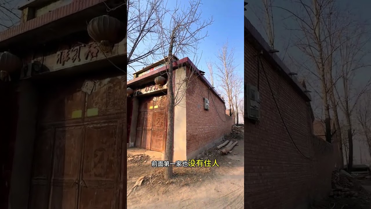 山东黄河边发现一个废弃的村庄，只剩下一户人家，太荒凉了 #农村 #山东 #旅游