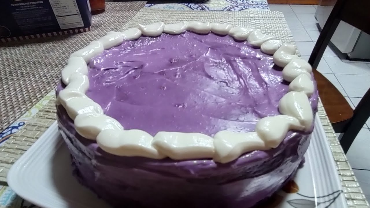 My daughter Ayanna baked #ubecake for her daddy's birthday cake ❣️😊