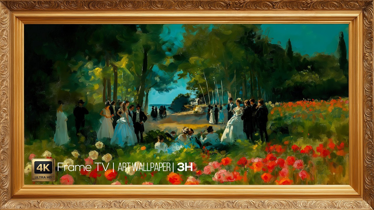 Romantic Garden Party – Impressionist 4K TV Art Wallpaper (3 Hours)