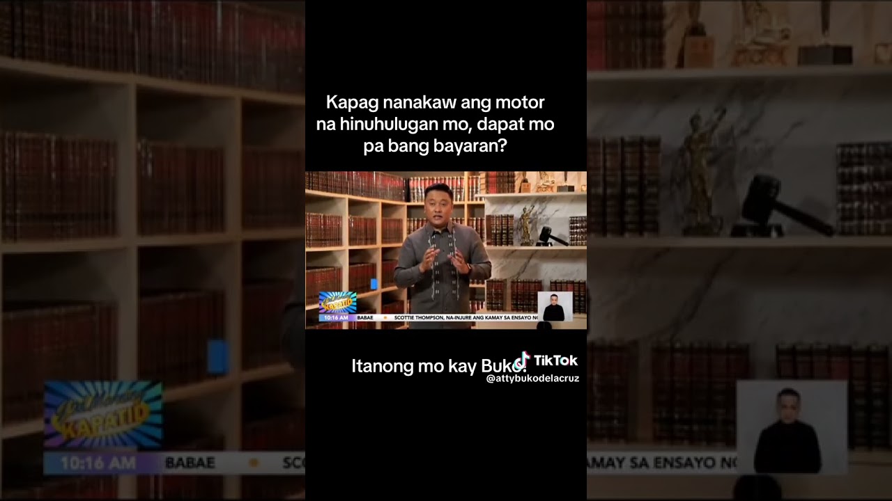 Hulugan na Motor - Dapat pa bang ituloy ang bayad kung nanakaw na?