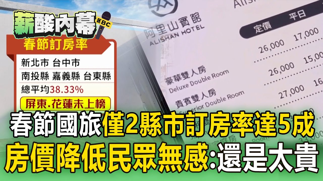 春節國旅慘僅嘉義、苗栗訂房率達5成！房價降低民眾無感：還是太貴【薪酸內幕】
