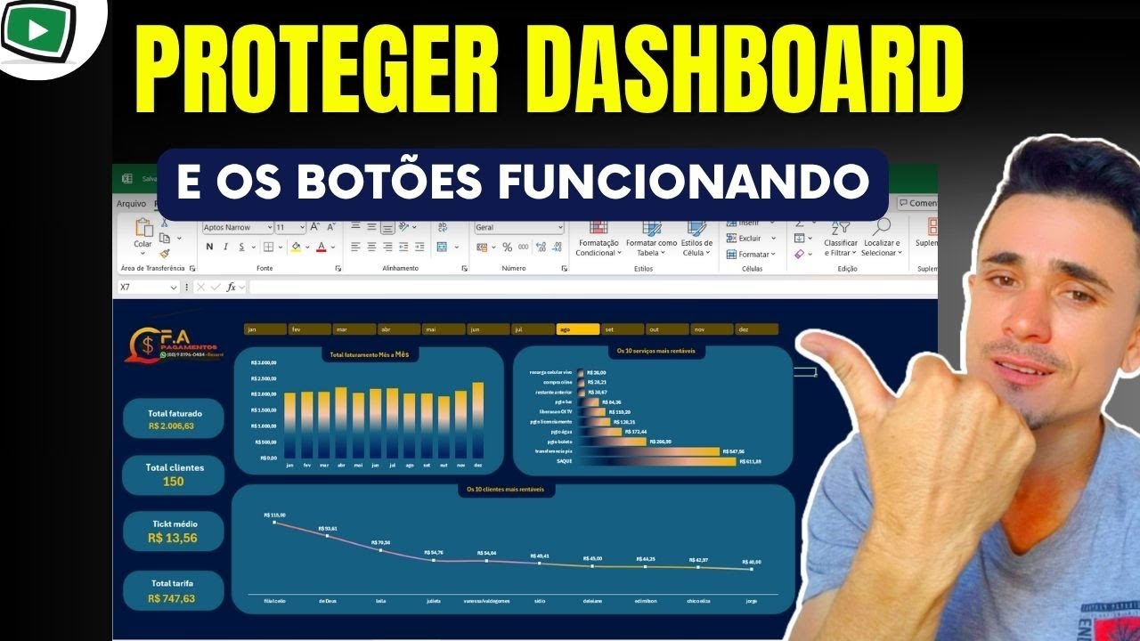 Como bloquear um Dashboard Excel com senha e deixar os bot&otilde;es funcionando