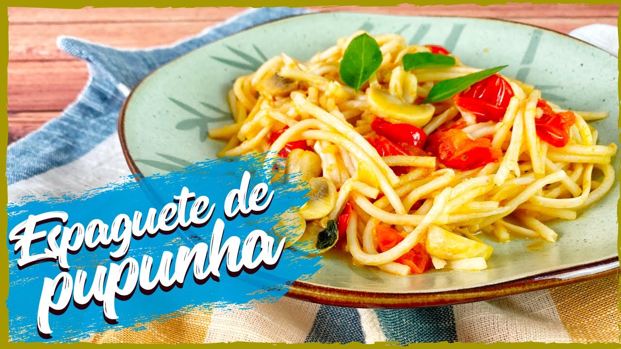 Espaguete de pupunha ao molho mediterrâneo | Receita pratica e vegana | Comida leve e cheia de sabor