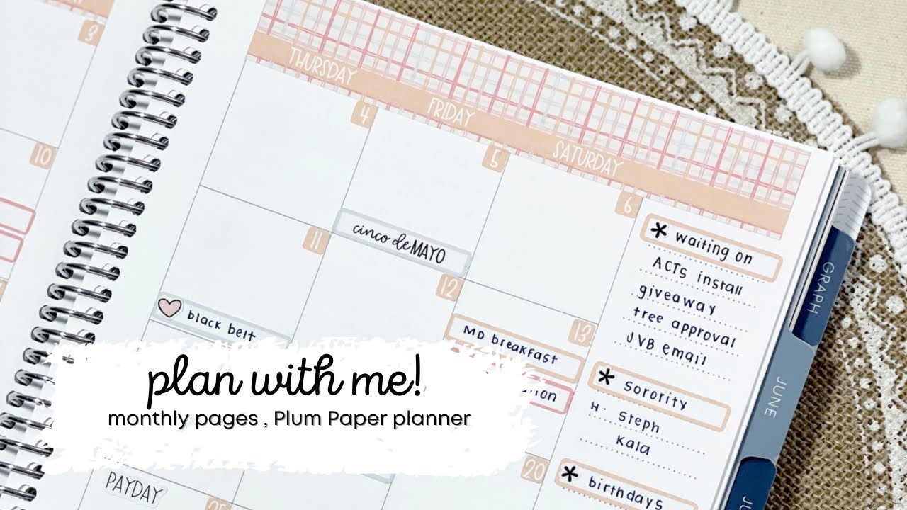 May Monthly Plum Paper Plan with Me