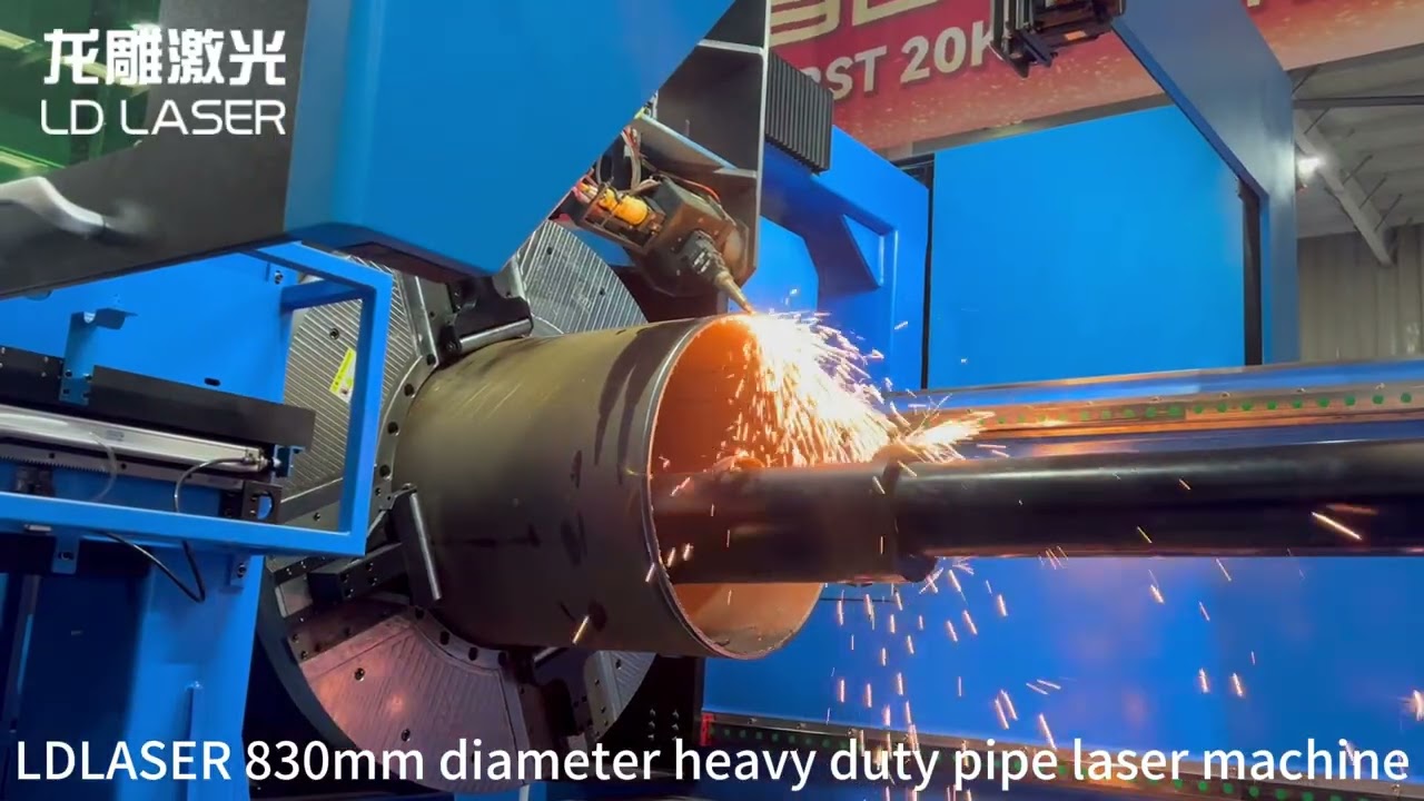 LDLASER Big Chuck 830mm heavy duty pipe laser cutting machine for shipyard