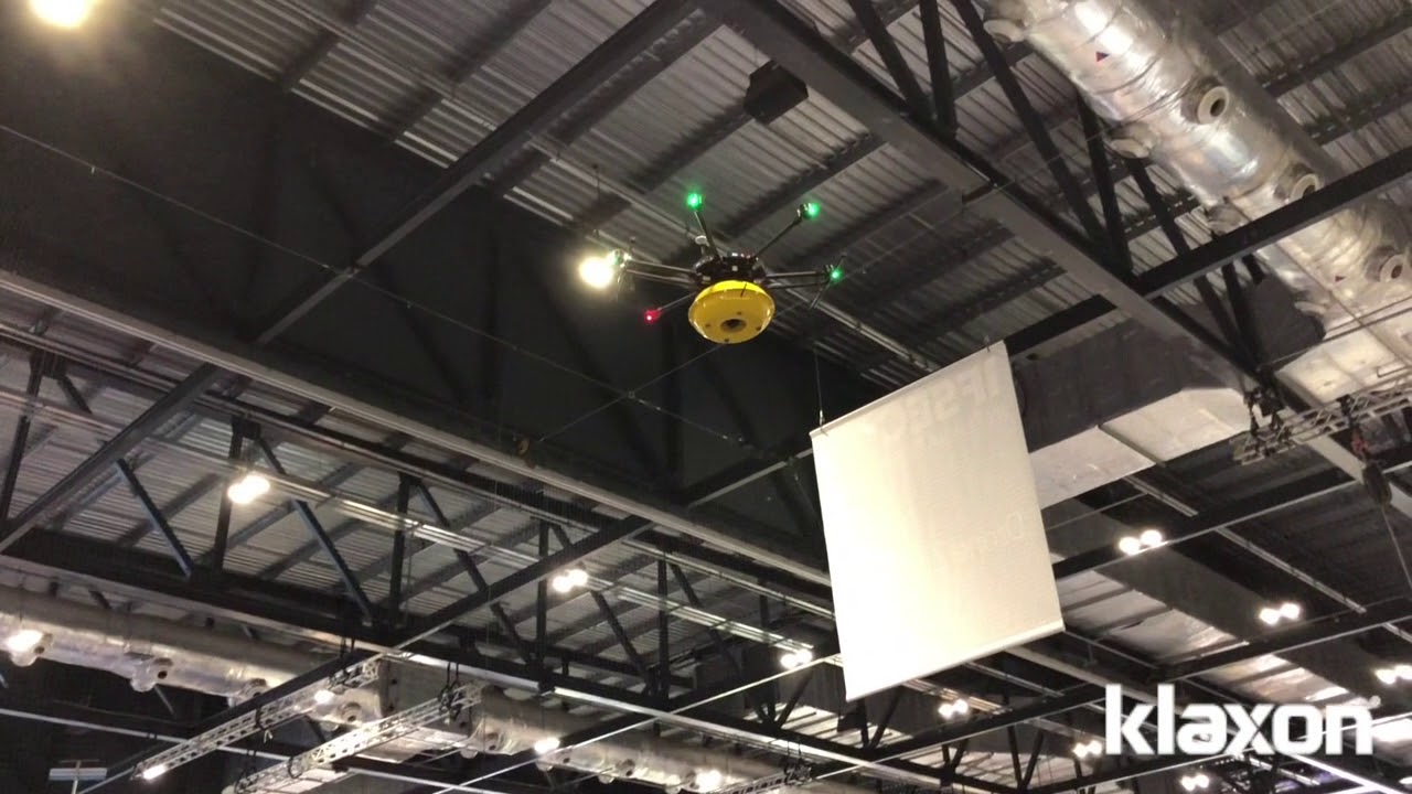 Klaxon Siren Drone demo at IFSEC 2018 drone zone