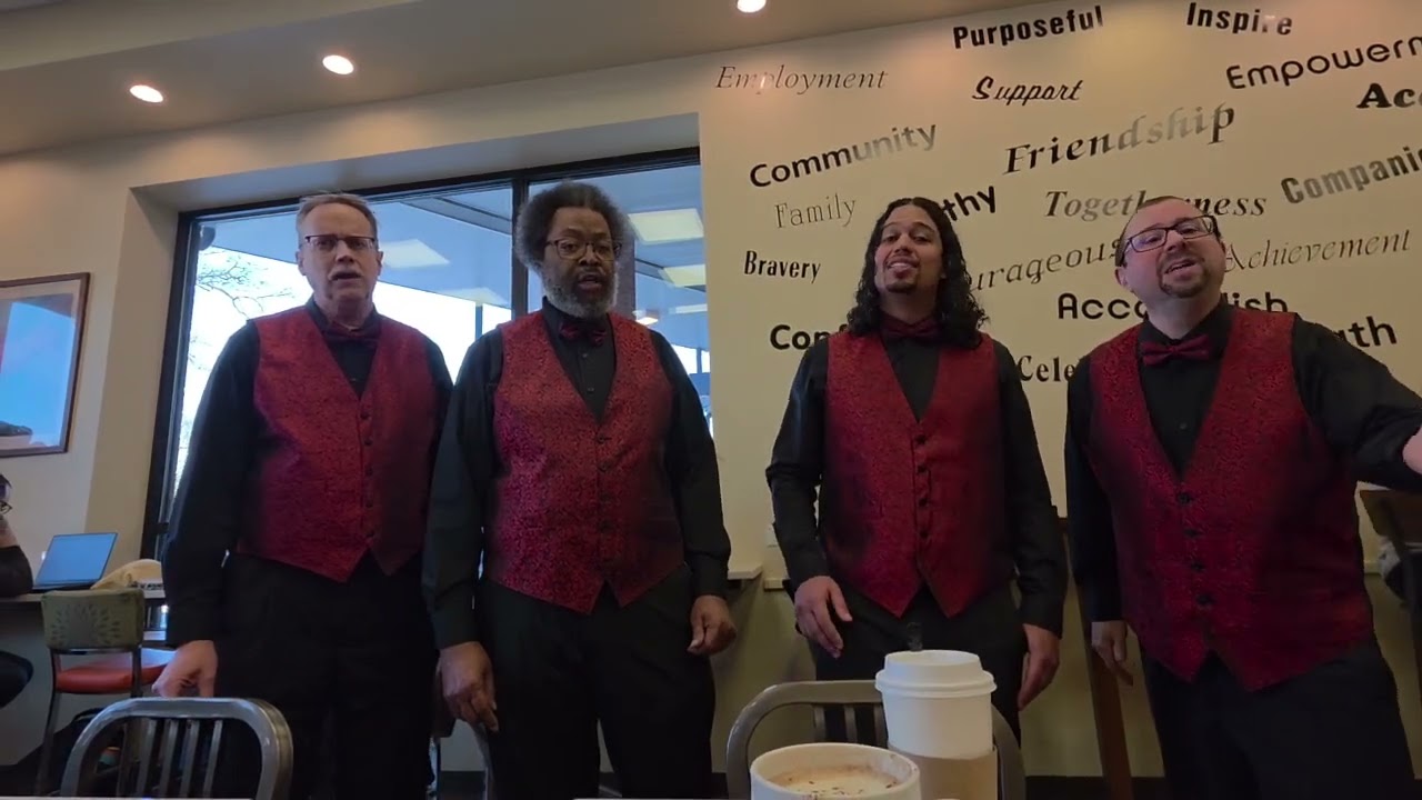 Barbershop Quartet Performs Singing Valentines in State College, PA