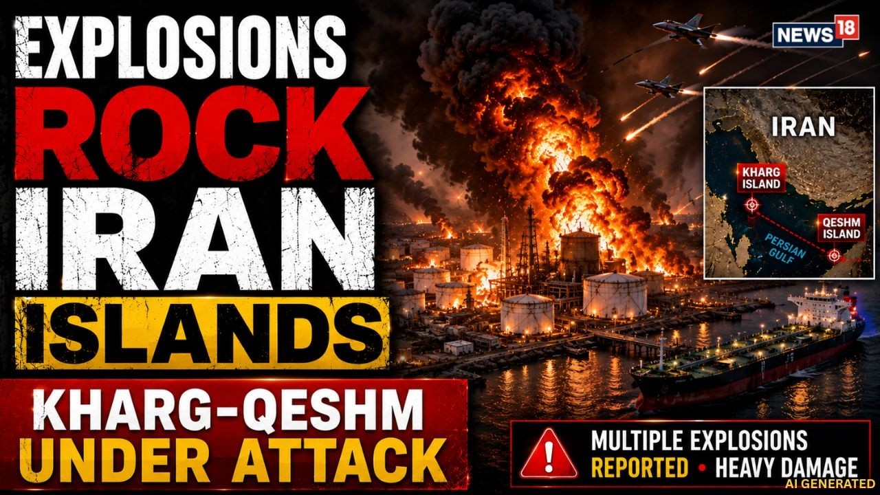 LIVE: Explosions Rock Iran's Kharg & Qeshm Islands | U.S. Strikes Escalate Near Strait of Hormuz