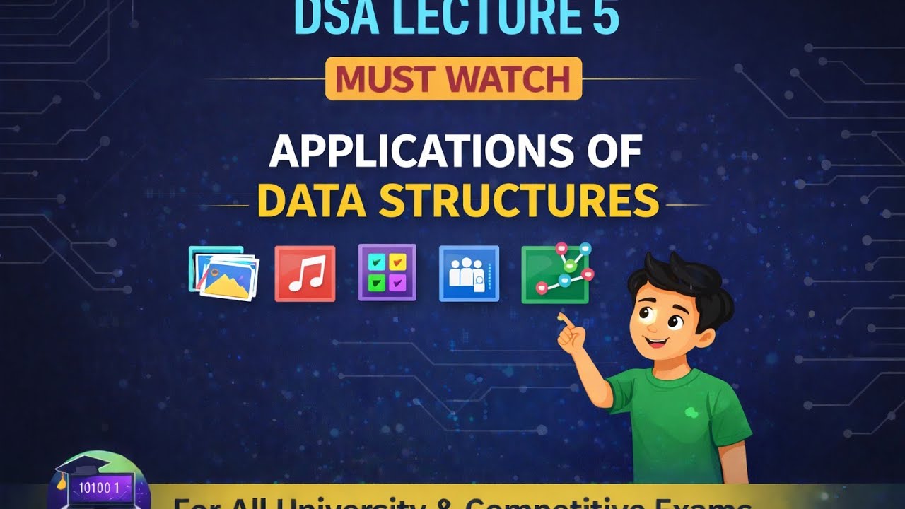 🔥 DSA Lecture 5 | Applications of Data Structures | Real Life Examples | @Digital CS Guru 