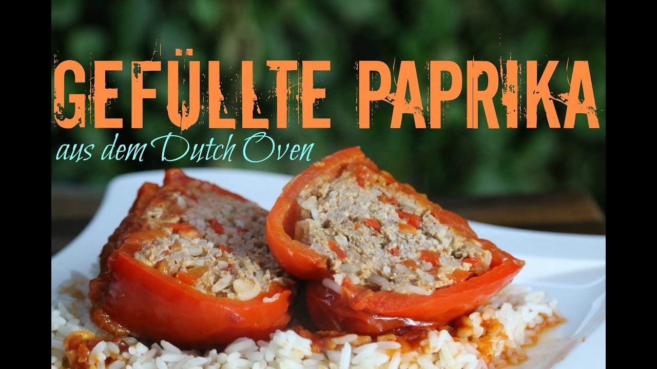 Gefüllte Paprika aus dem Dutch Oven