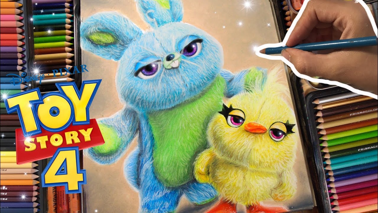 DIBUJANDO A DUCKY & BUNNY TOY STORY 4 POSTER REAL (DISNEY PIXAR) DRAW DUCKY & BUNNY TOYSTORY4