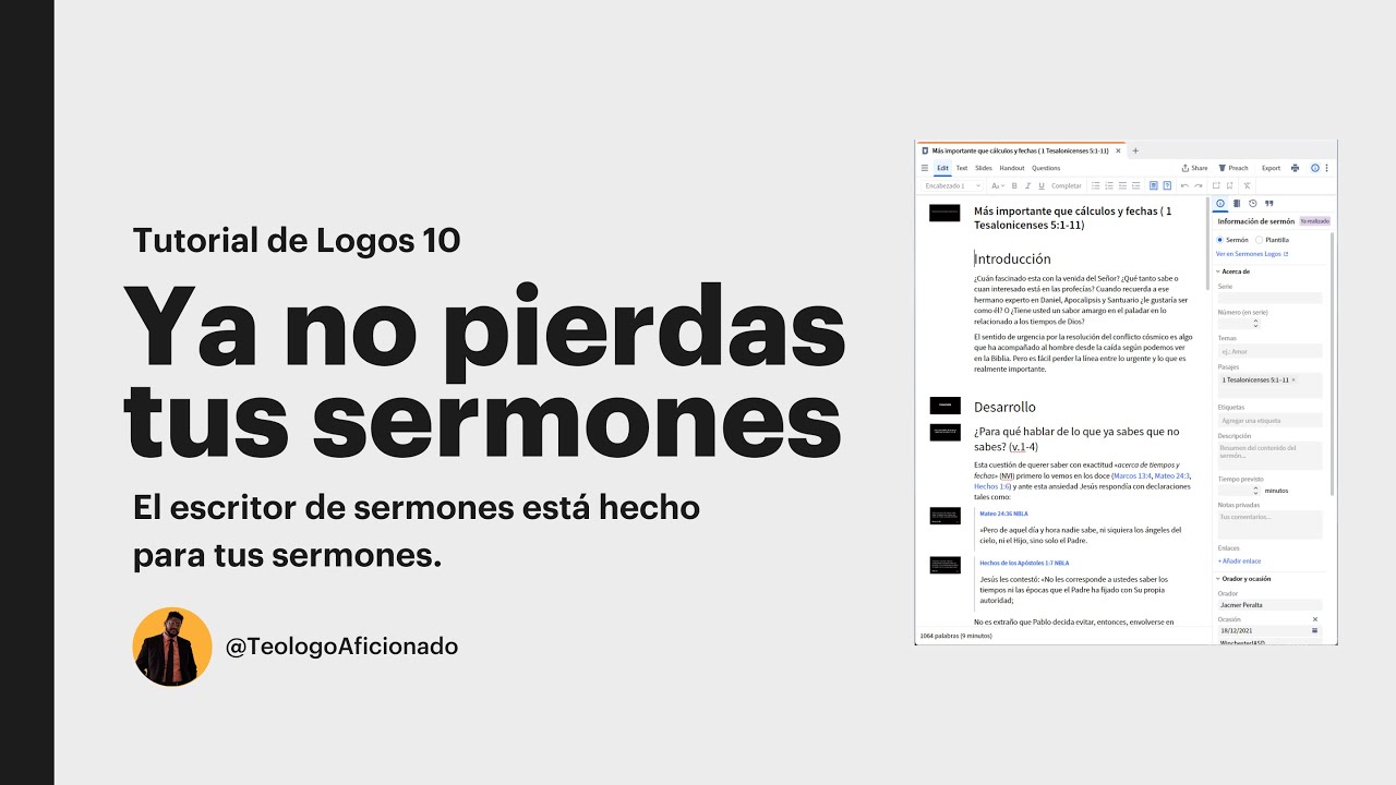 Cómo Usar el Escritor de Sermones en LOGOS/VERBUM 10
