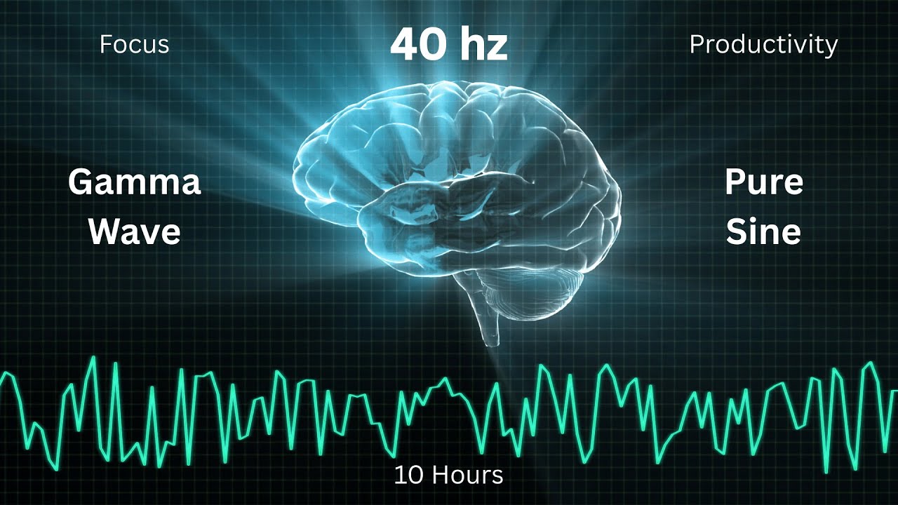 40Hz Pure Sine Wave | Gamma Brainwave Stimulation for Focus & Productivity | Black Screen | 10 Hours