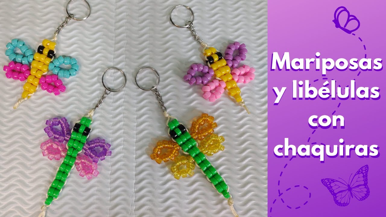 C&oacute;mo hacer mariposas y lib&eacute;lulas de colores con chaquiras o cuentas kandi, paso a paso!&hearts;